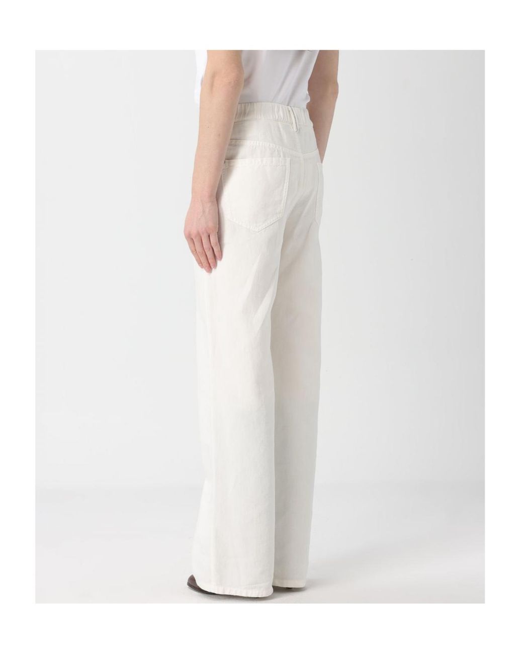 Brunello Cucinelli White Garment-Dyed Contemporary Trousers