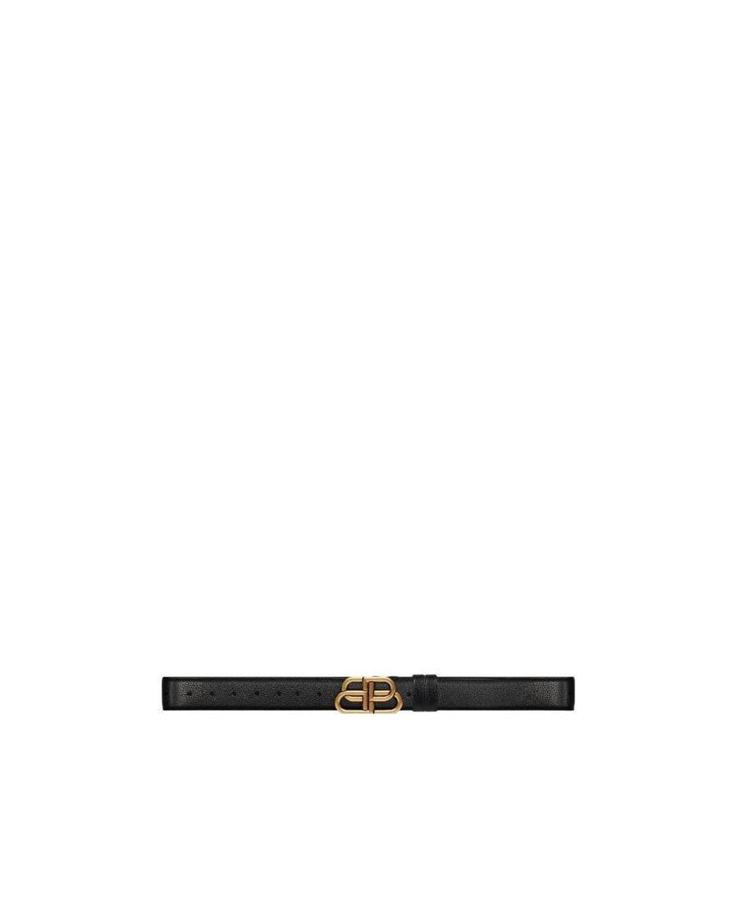 Balenciaga White Bb Reversible Belt