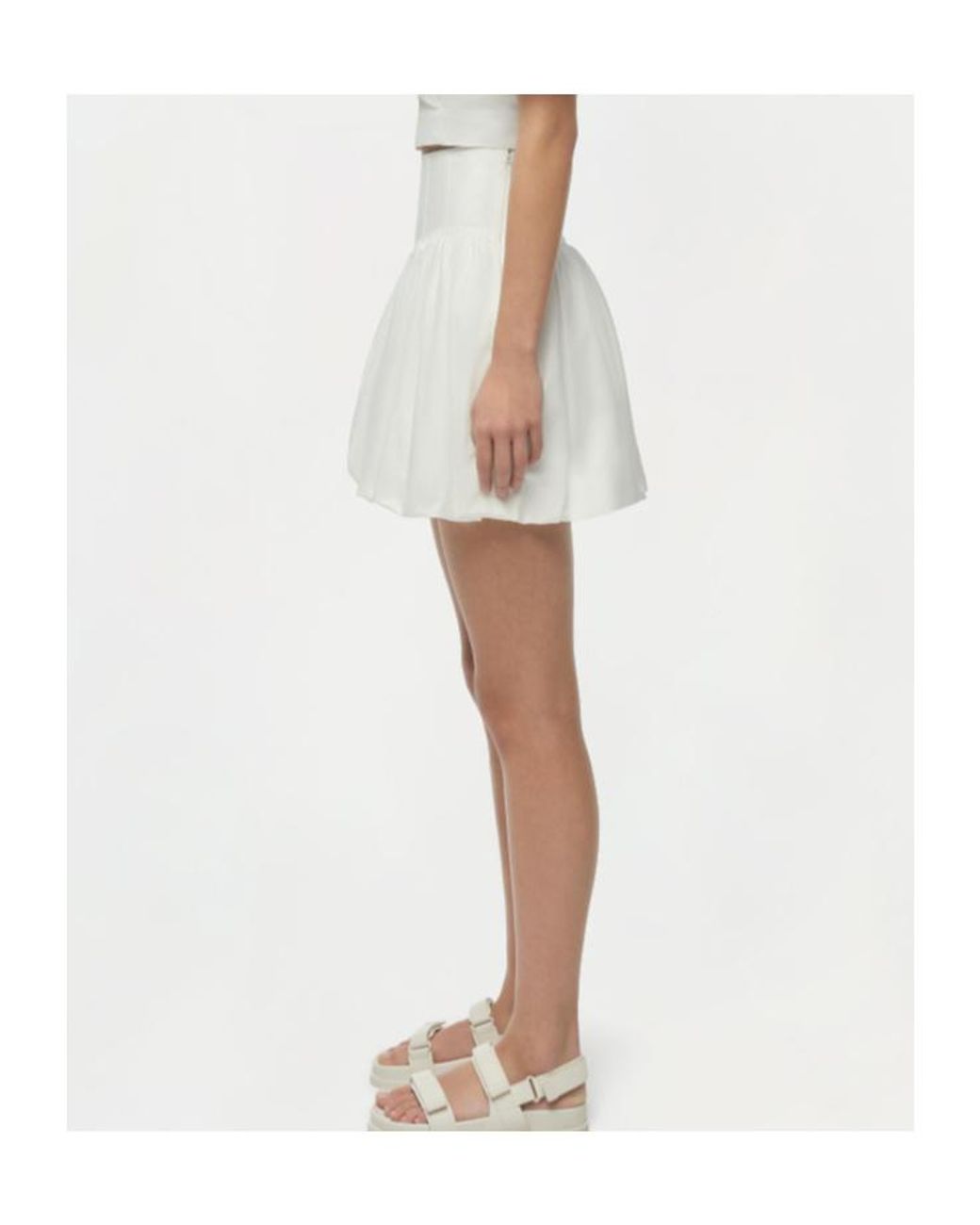 Jonathan Simkhai White Pippa Cotton Mini Skirt