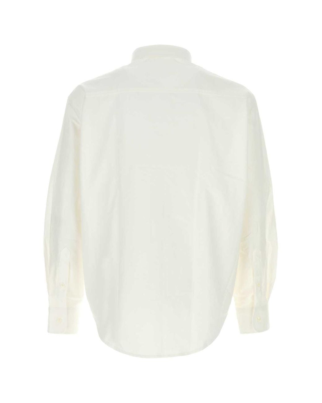 AMI White Ami Logo Embroidered Long-Sleeve Shirt for men