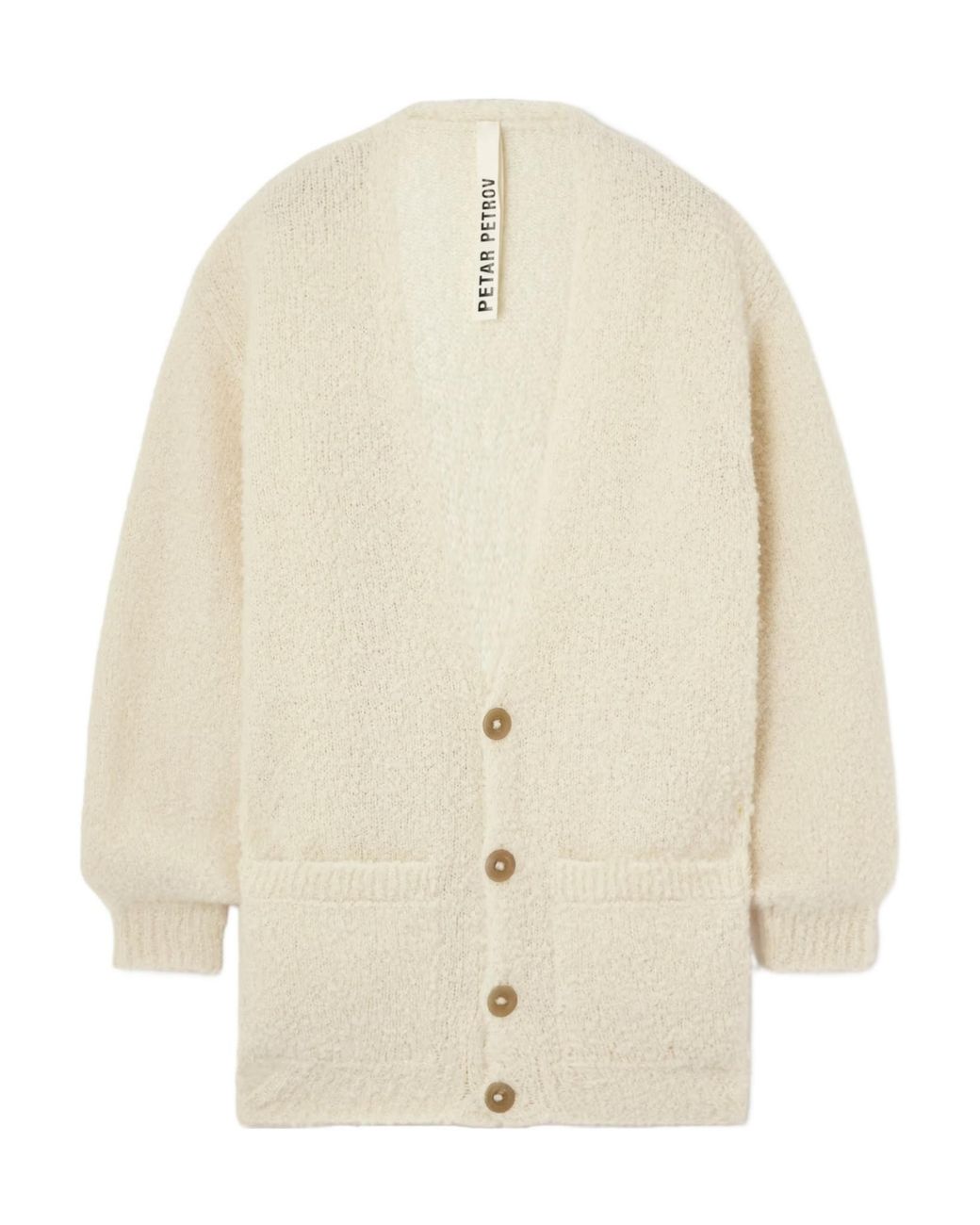 Petar Petrov Natural Silk-Blend Bouclé Cardigan