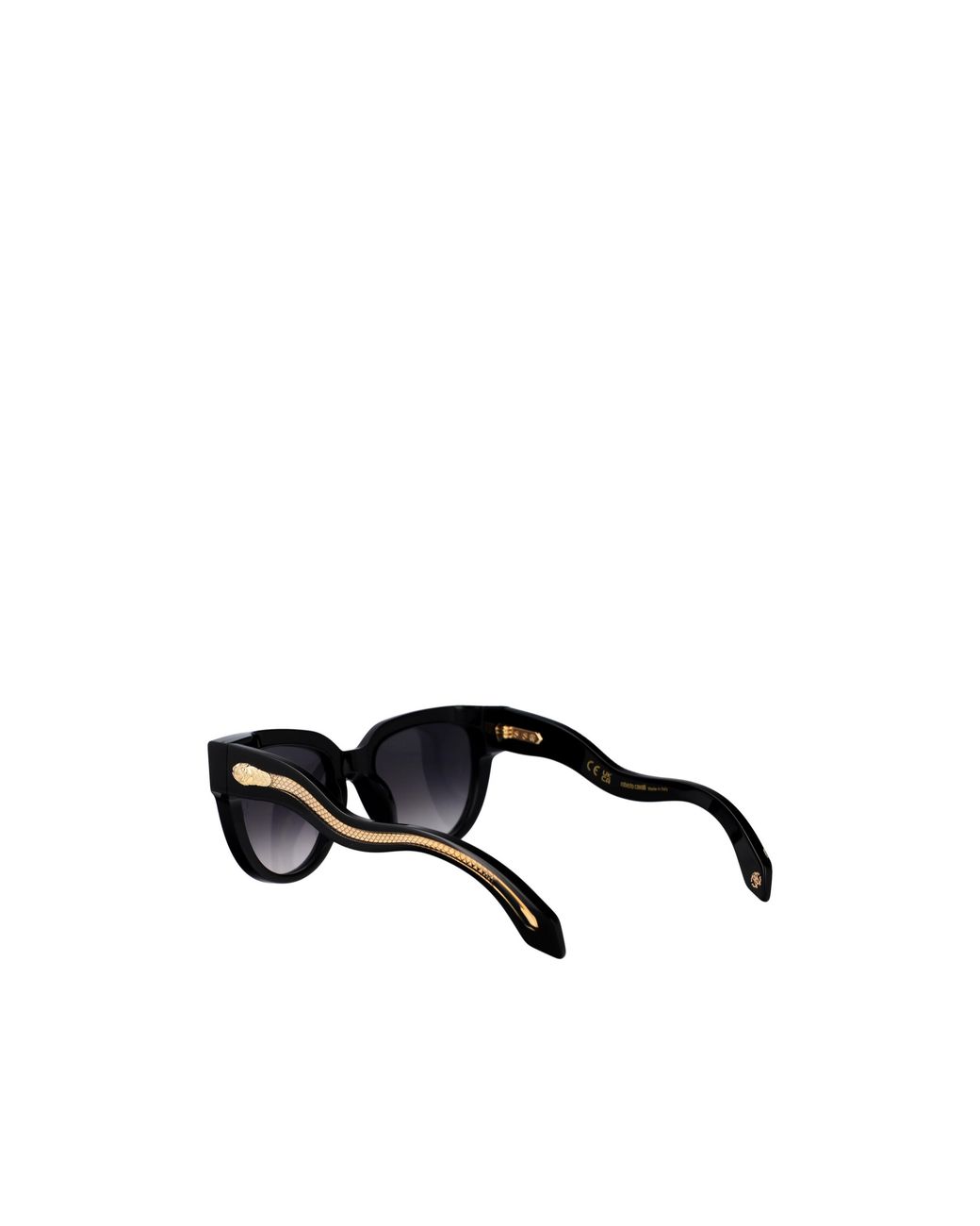 Roberto Cavalli Black Snake-Detail Cat-Eye Sunglasses