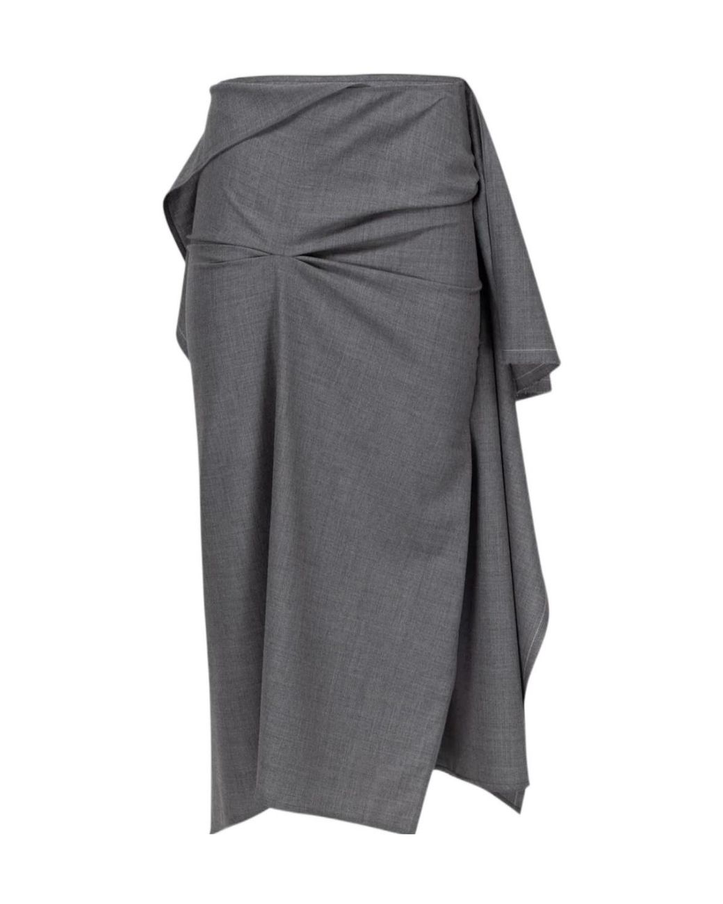 Victoria Beckham Gray Pleated Skirt