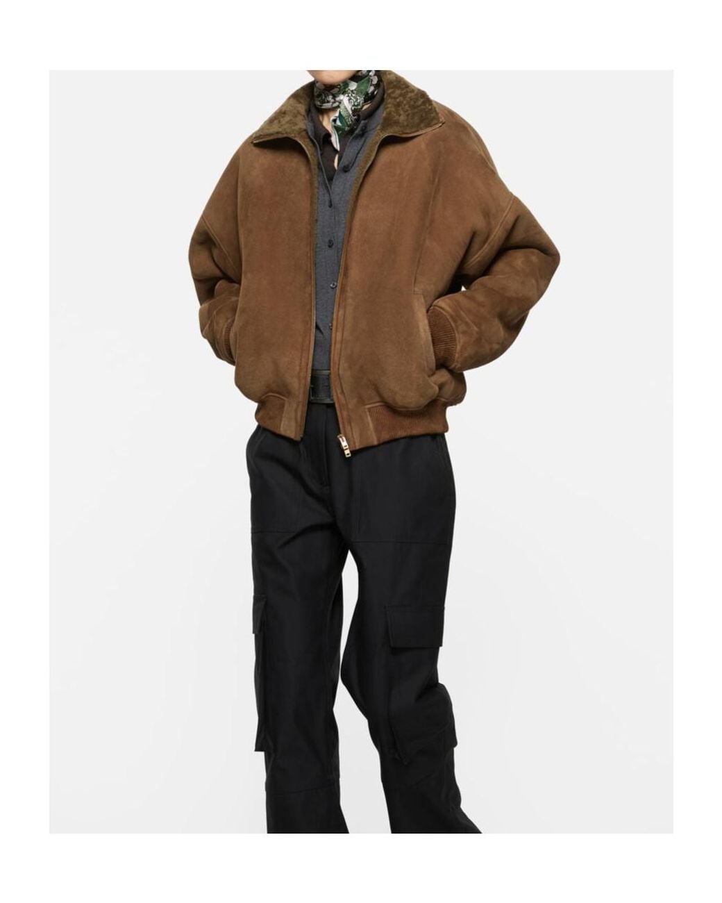 Acne Brown Shearling Bomber Jacket