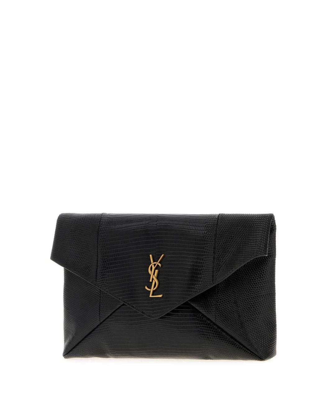 Saint Laurent Black Busta Foldover Top Pouch