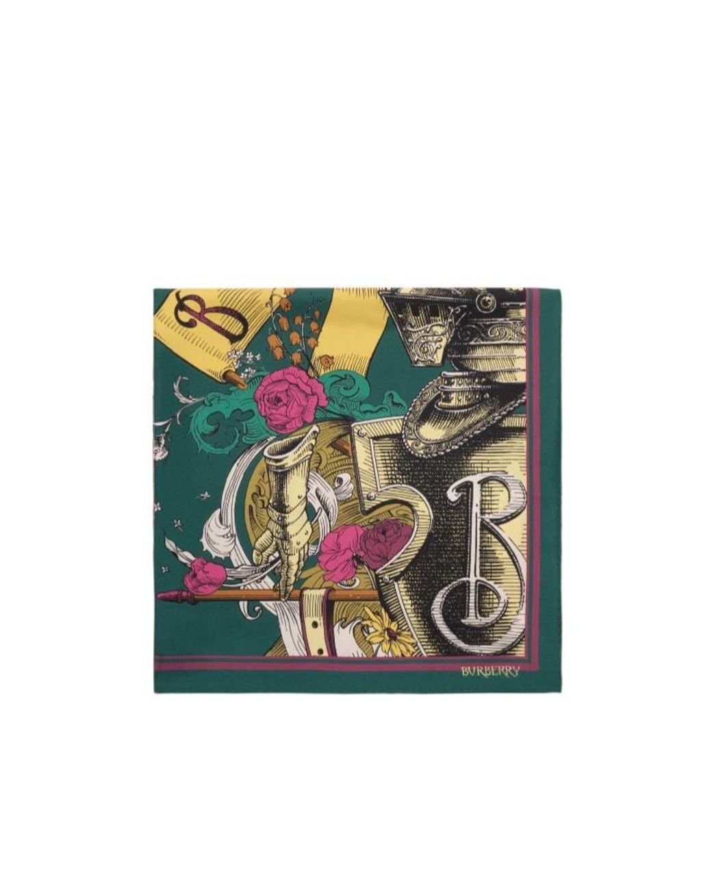 Burberry Green Etched Knight Scarf