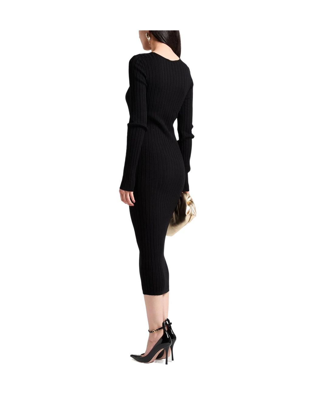 Dolce & Gabbana Black Midi Dress Viscose, Polyester