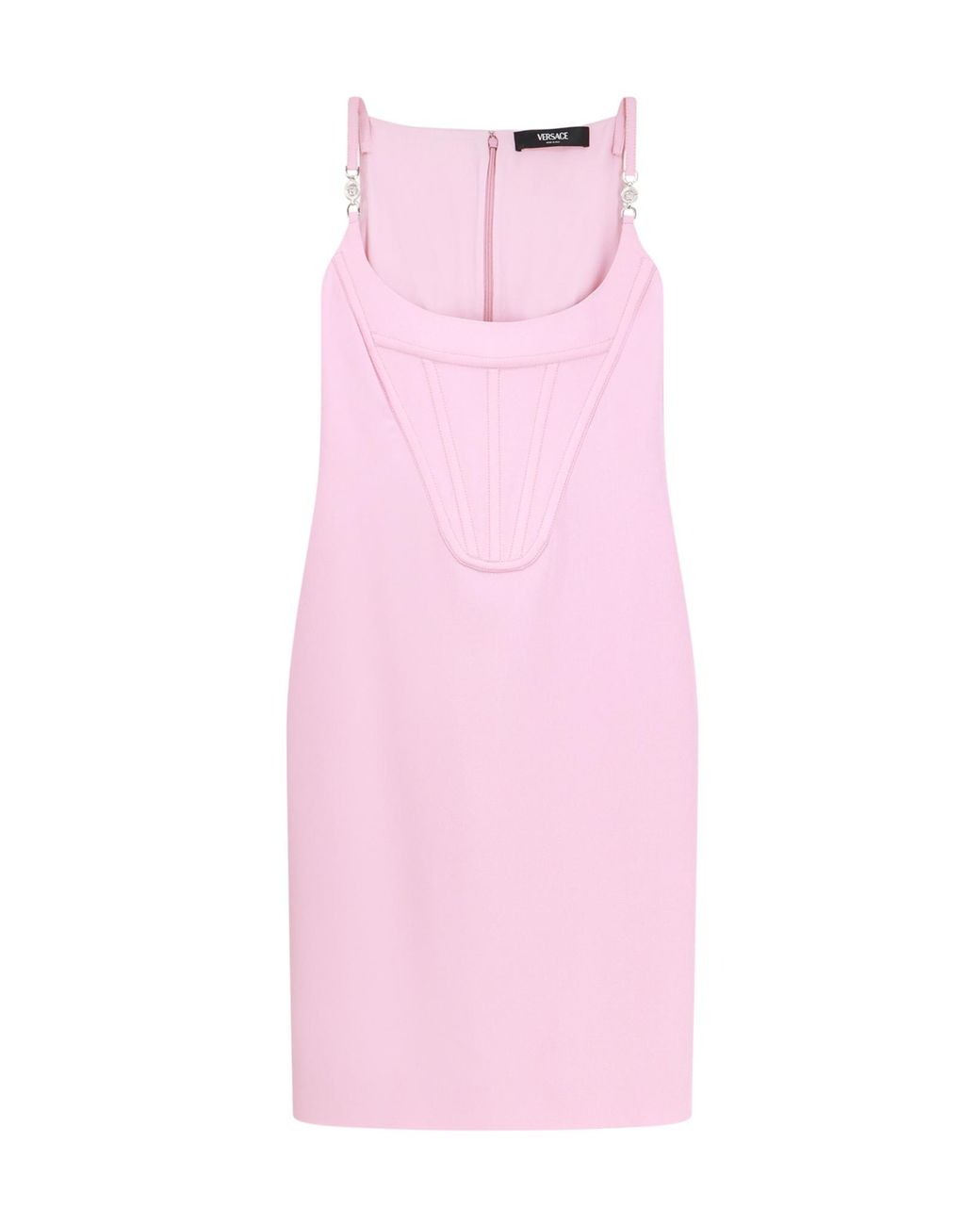 Versace Pink Sleeveless Crepe Midi Dress
