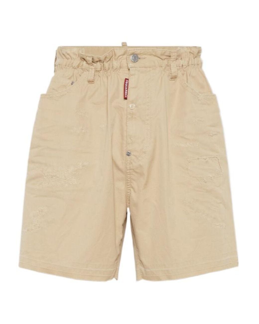 DSquared² Natural Stitched Cotton Shorts for men