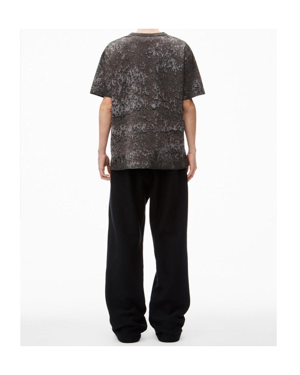 Alexander Wang Gray Logo Embossed Splatter Wash T-Shirt for men