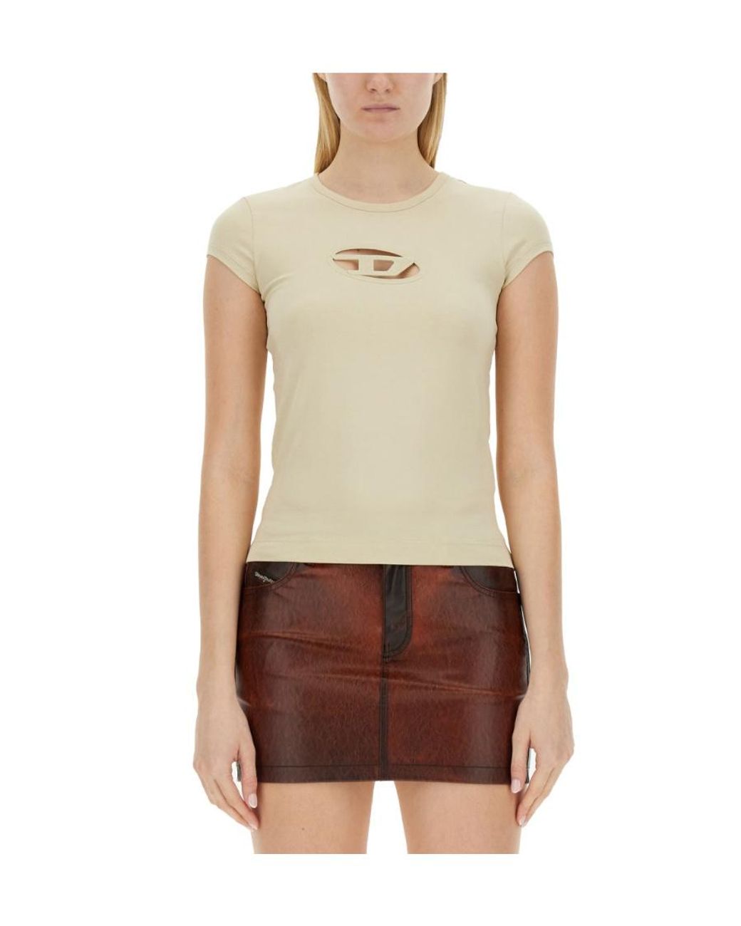 DIESEL T-Angie Logo Cut-Out T-Shirt | Lyst DIESEL T-Angie Logo Cut-Out T-Shirt | Lyst