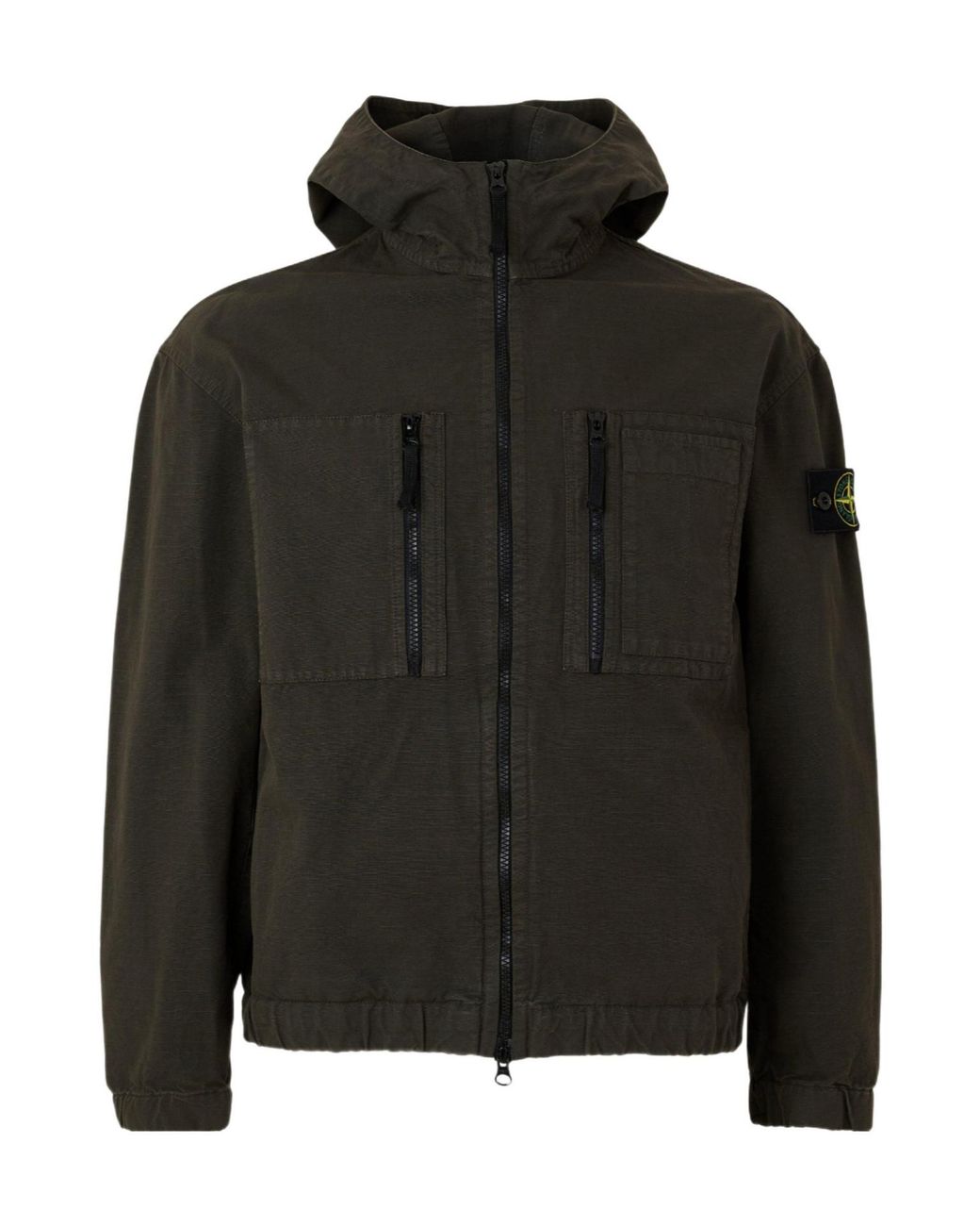 Stone Island Black Dark Hooded Zip Jacket for men