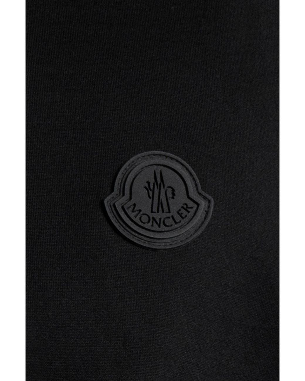 Moncler Black Vertical Logo T-Shirt for men