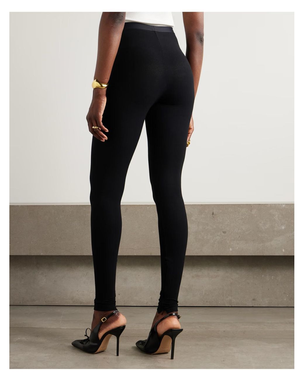 Magda Butrym Black Zip-Detail Leggins