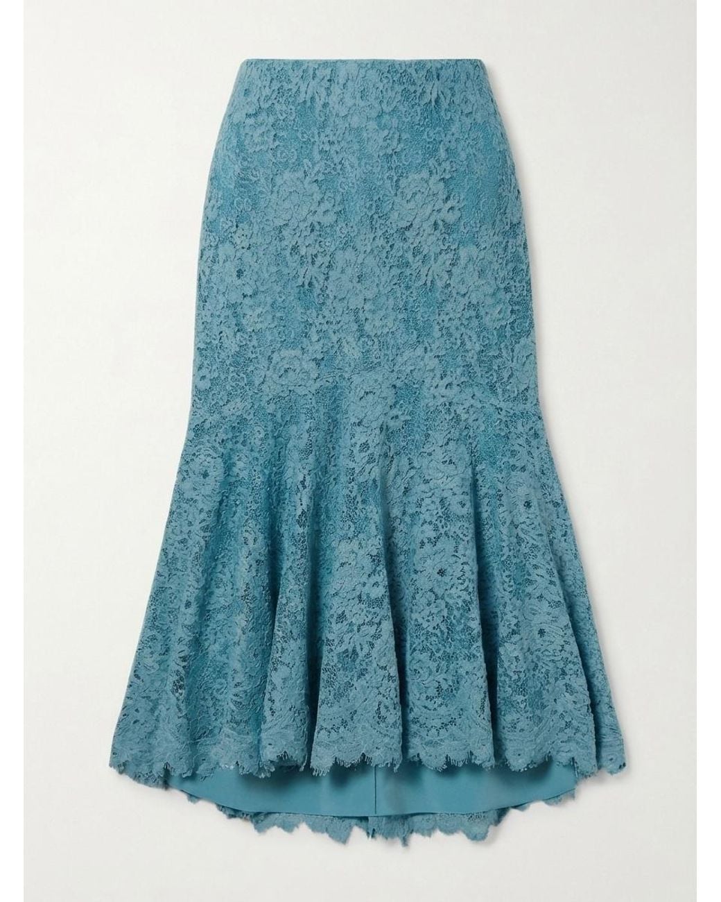 Gucci Blue Gg Flower Stretch Lace Skirt