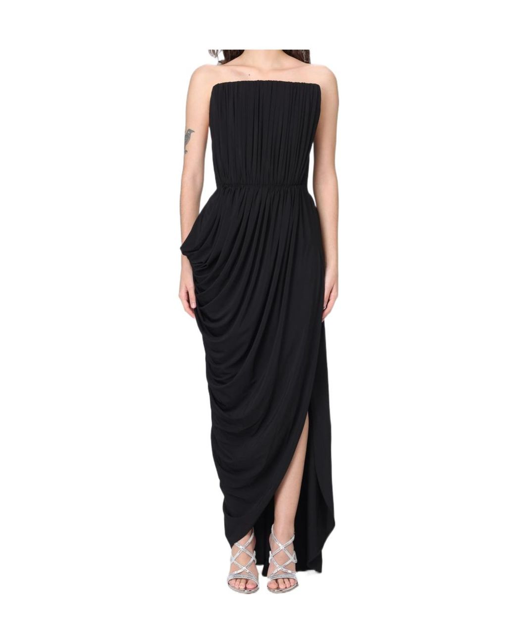 Stella McCartney Black Crepe Jersey Square Neck Gown