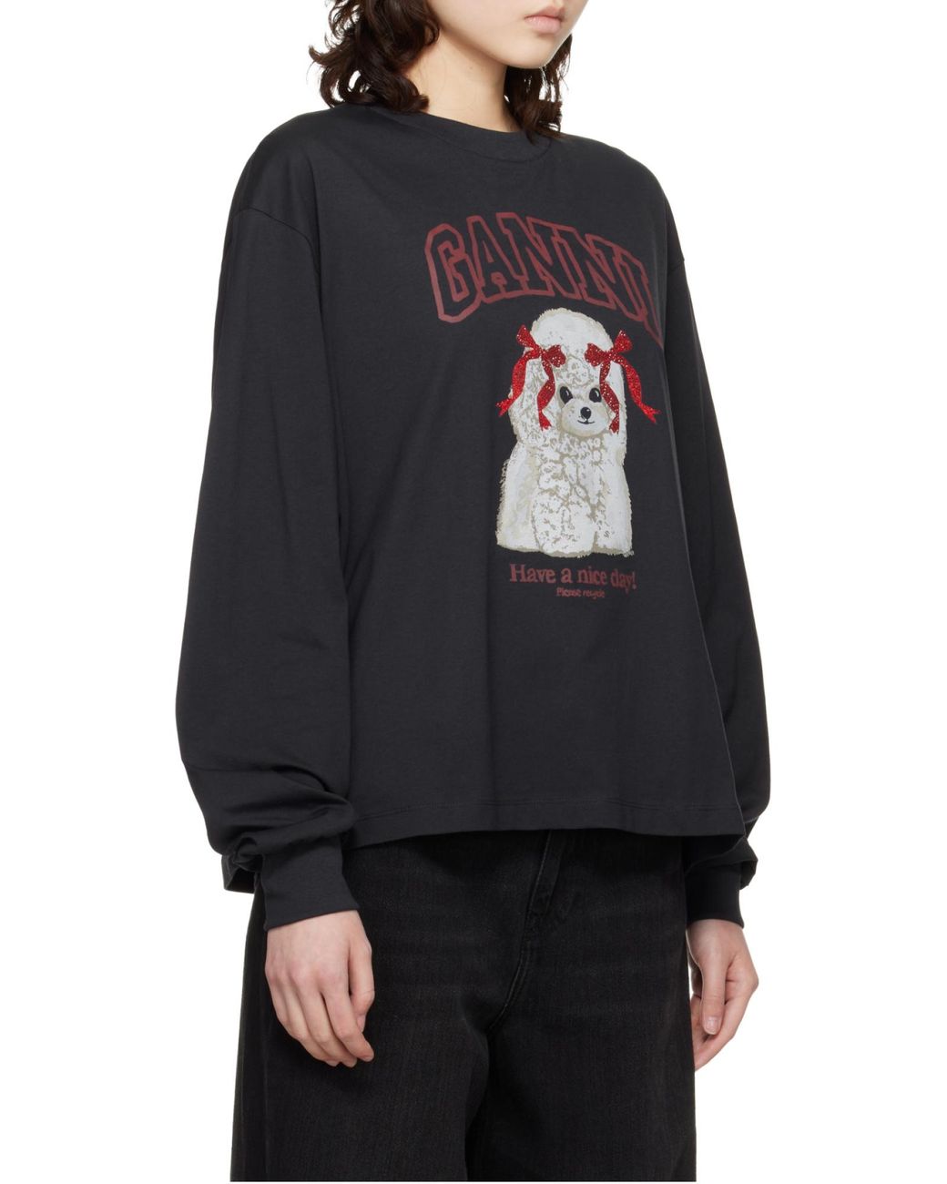 Ganni Blue Poodle Long-Sleeved Sweatshirt