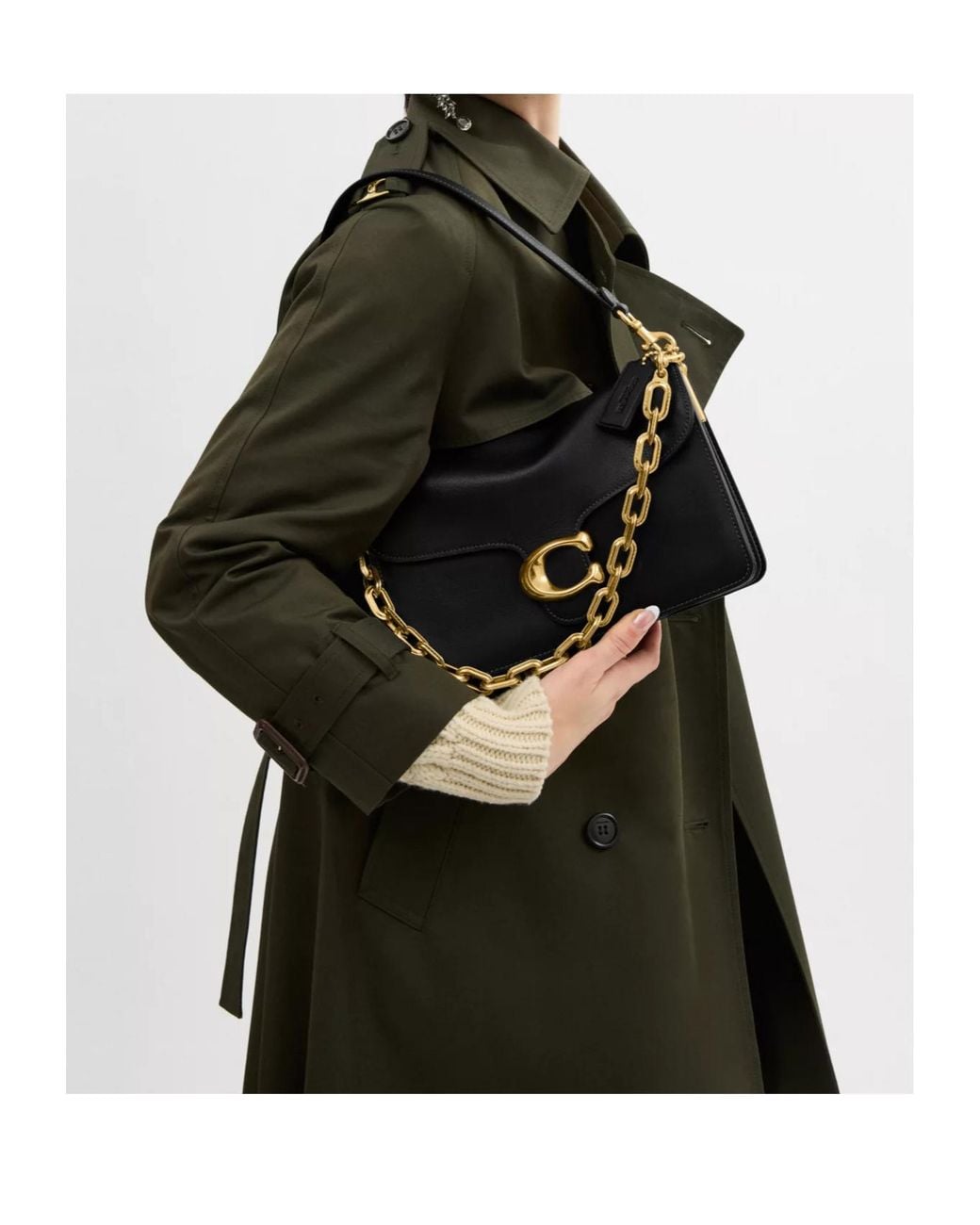 COACH Black Chain Tabby Bag