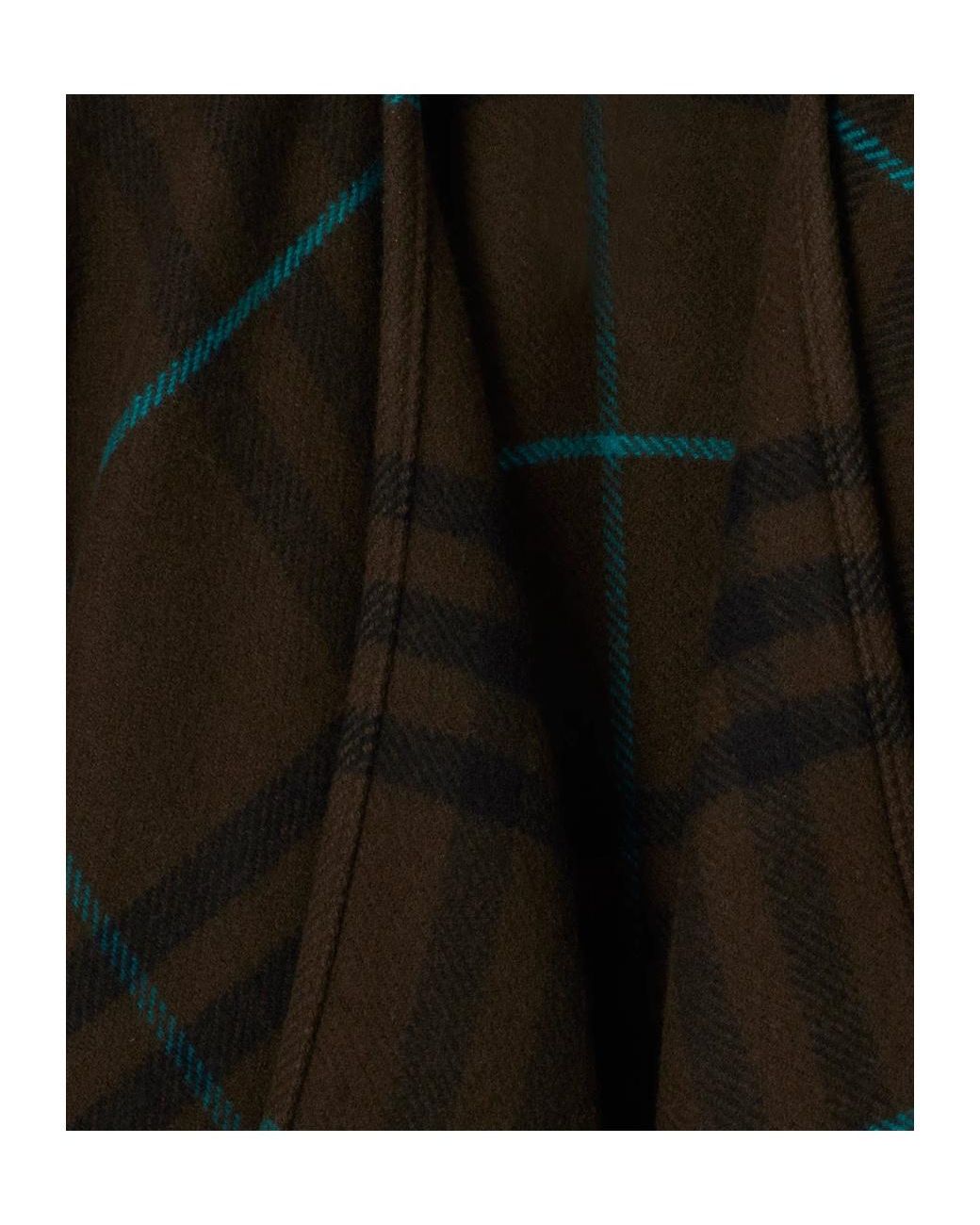 Burberry Black Checked Fringed Cape