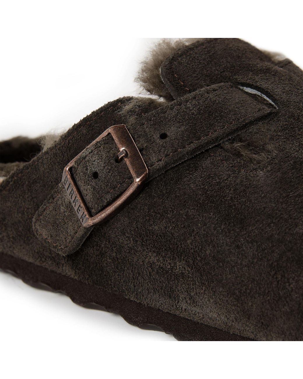 Birkenstock Brown Velvet-Lined Closed-Toe Mules