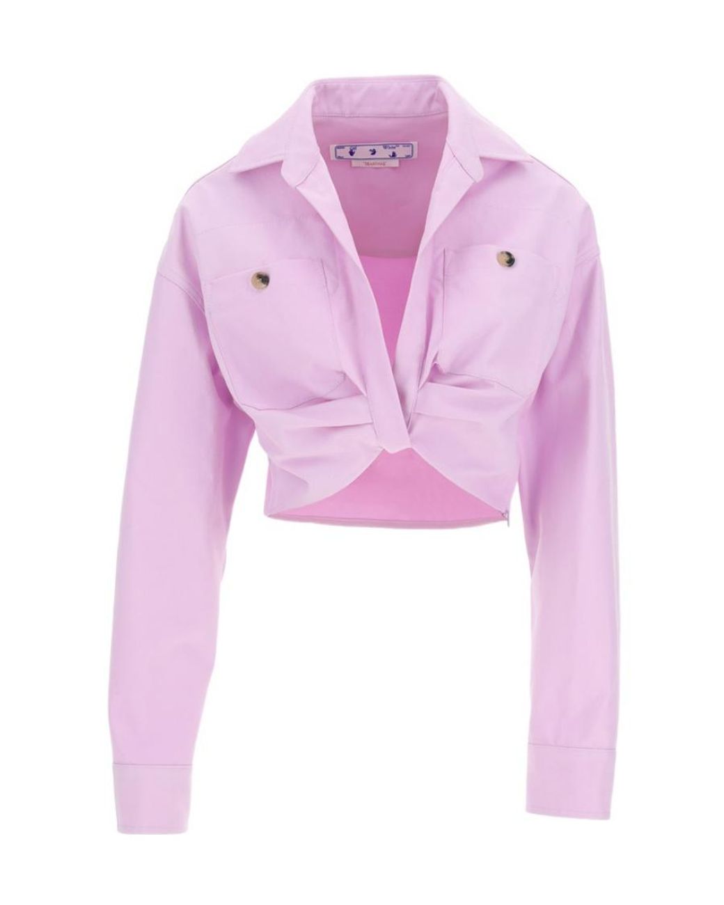Off-White c/o Virgil Abloh Pink Long-Sleeved Cropped Top