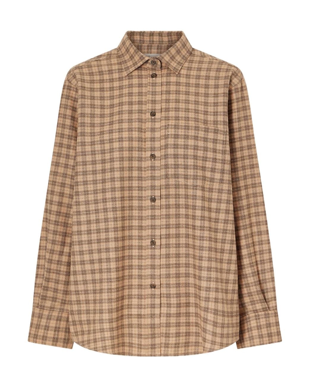 Rohe Brown Checked Wool Shirt