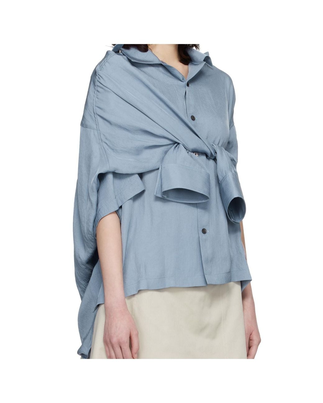 Maison Mihara Yasuhiro Blue Oversized Shirt