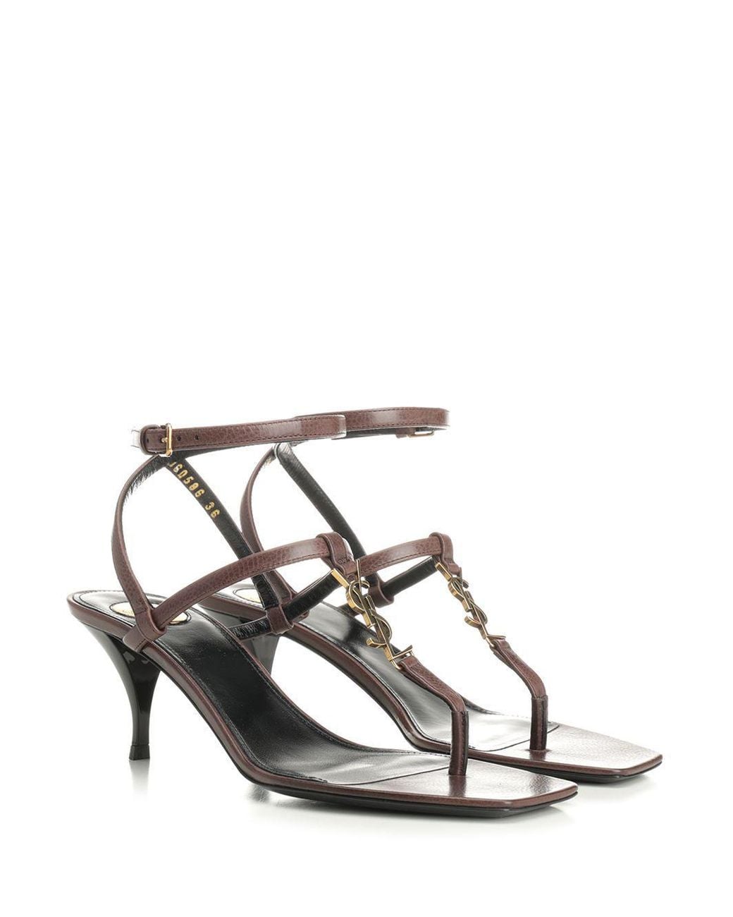 Saint Laurent White Cassandre Heeled Sandals