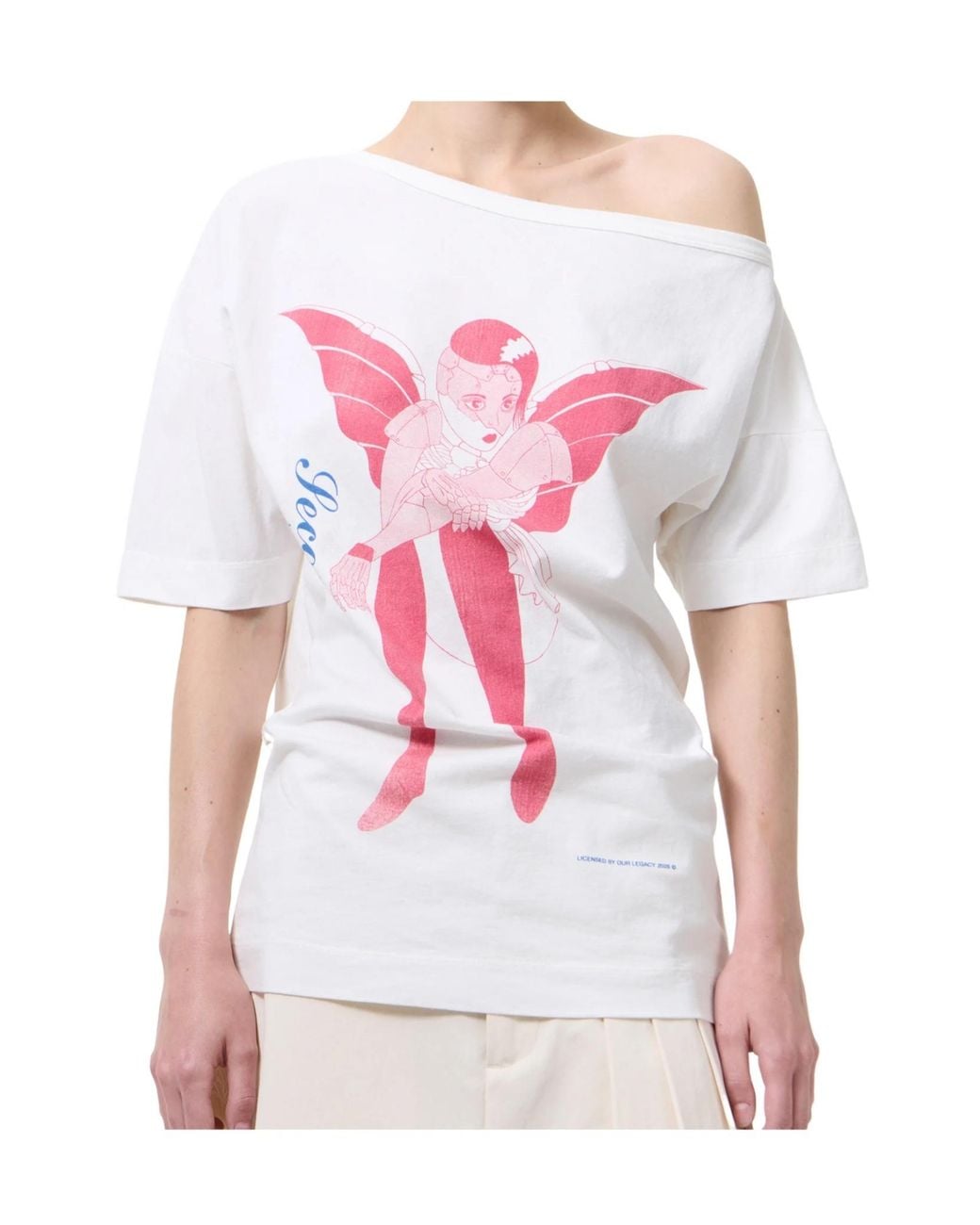 Our Legacy White Slant Graphic T-Shirt