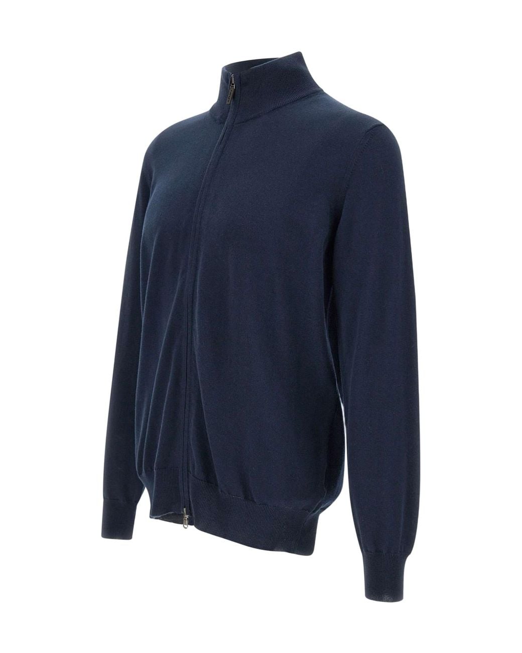 Kangra Cashmere Blue Kangra High Collar Zip Knitwear for men