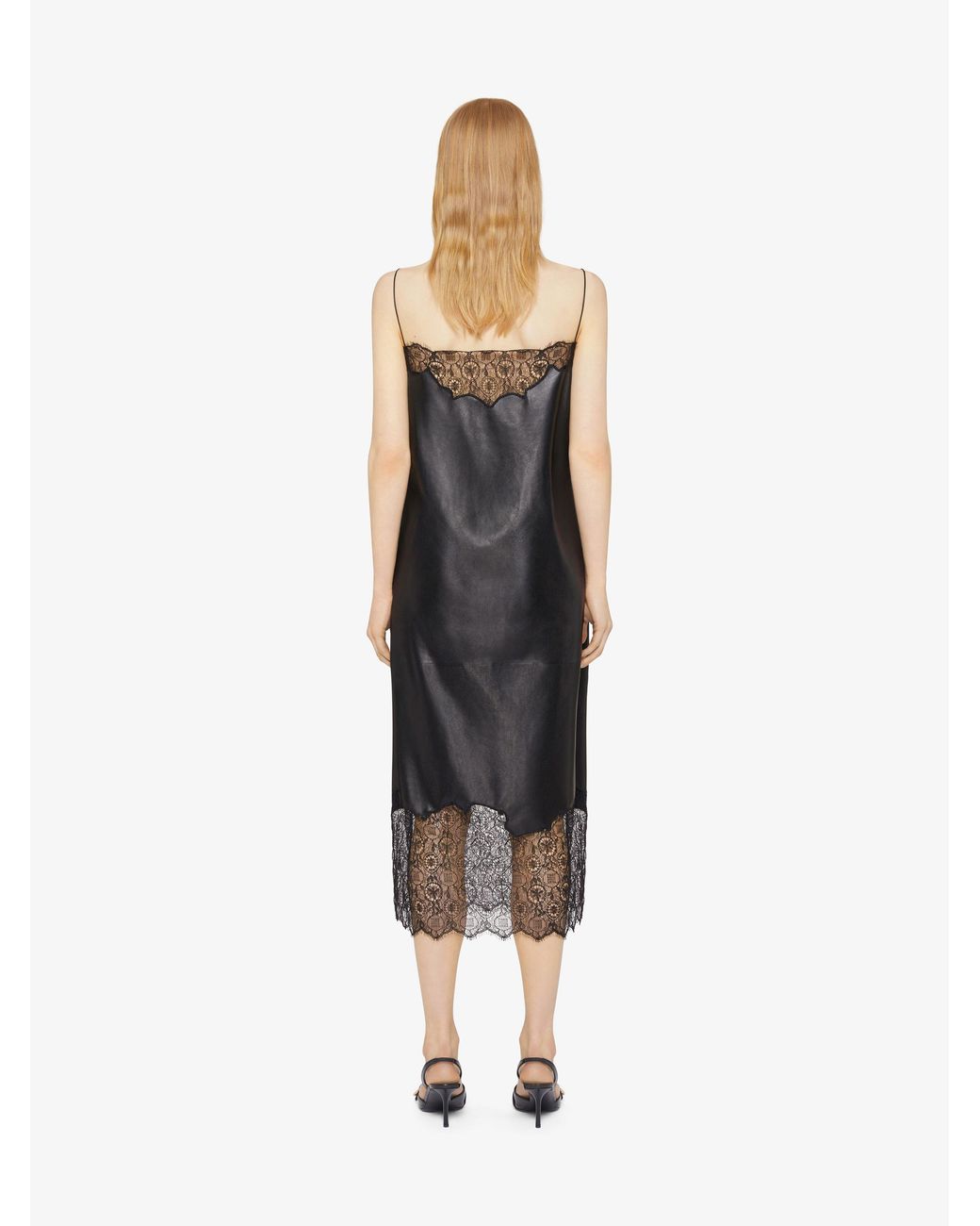 Givenchy Black Lace Trimmed Midi Dress