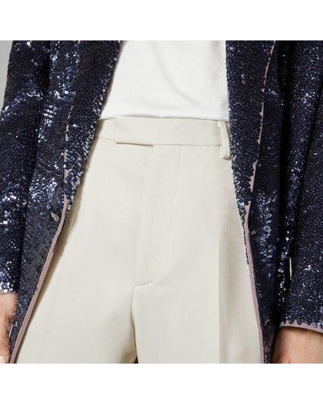 Gucci White Log Patch Tailored Trousers for men