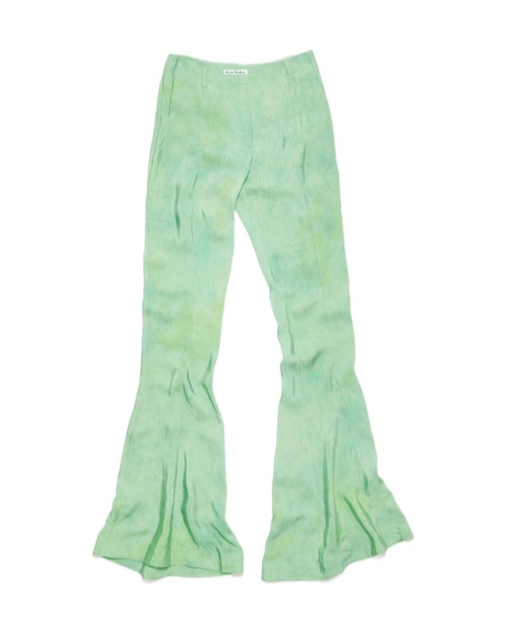 Acne Green Marbel Print Flared Pants