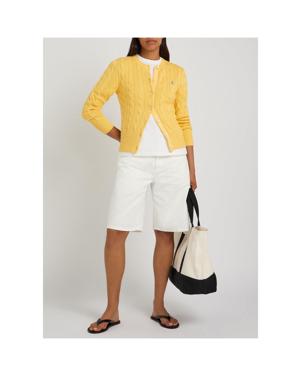 Polo Ralph Lauren White Straight-Leg Denim Culottes