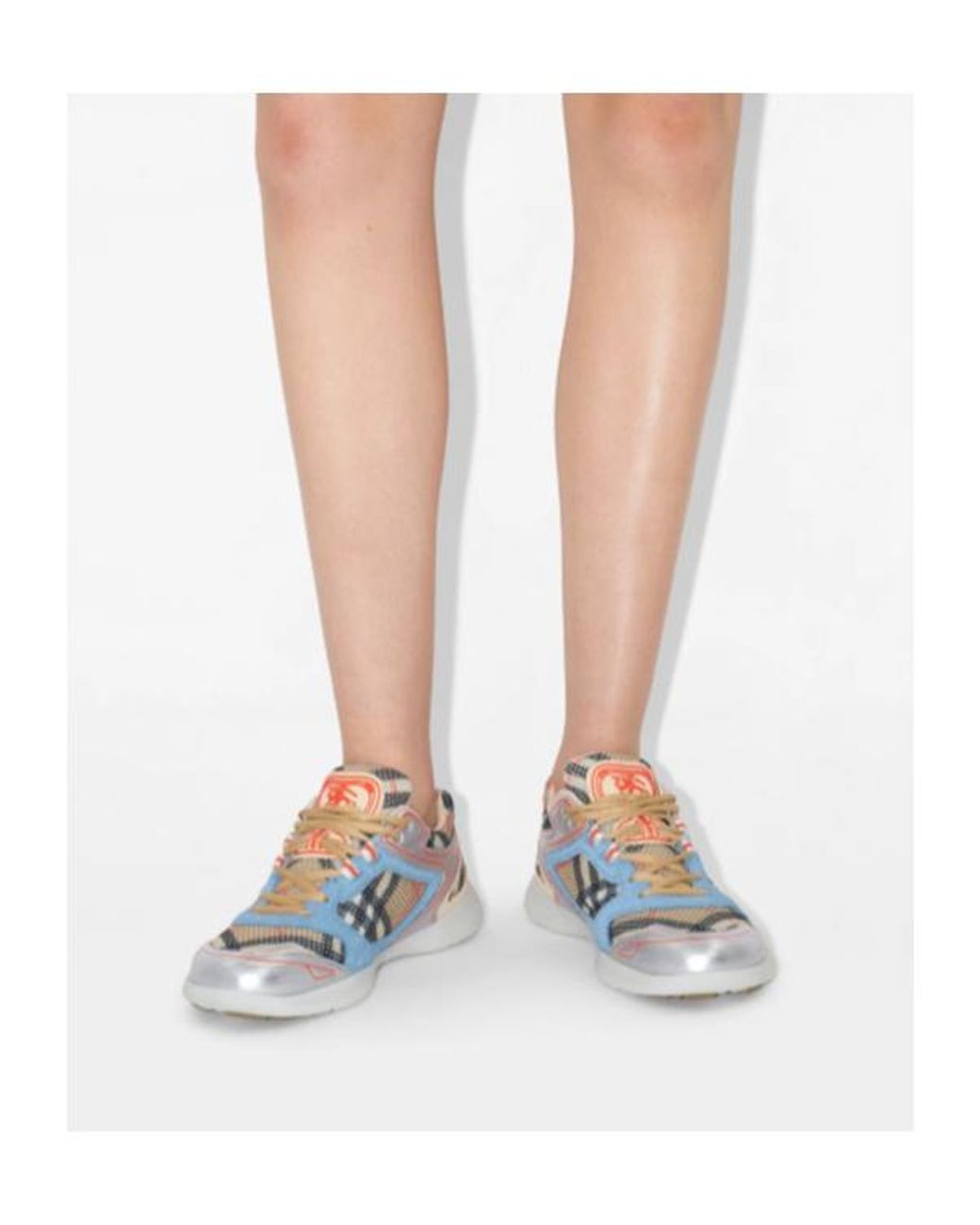 Burberry Blue Check Matrix Sport Sneakers