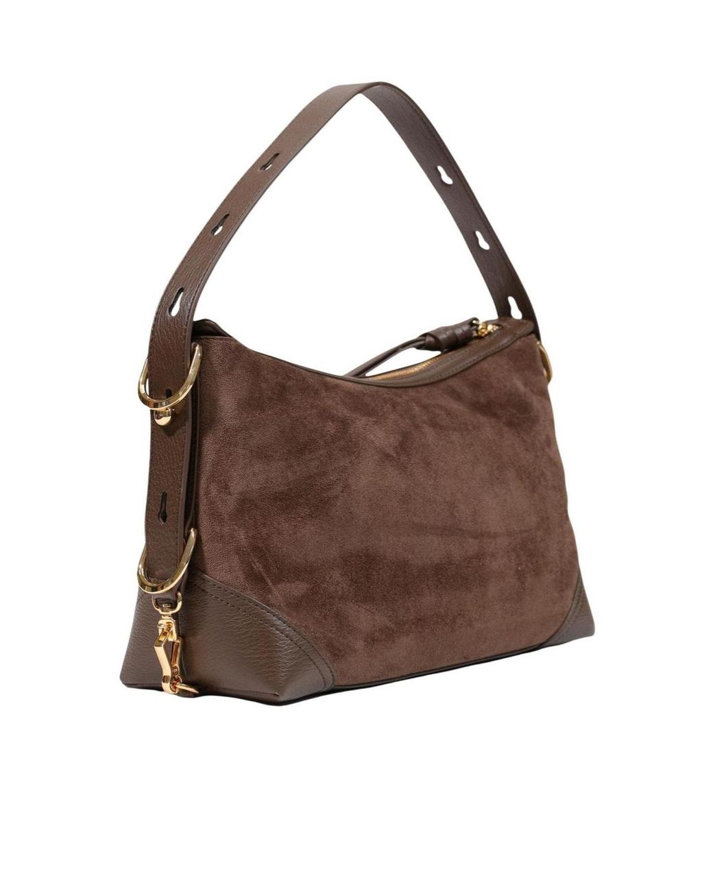 Moschino Brown Zippered Shoulder Bag