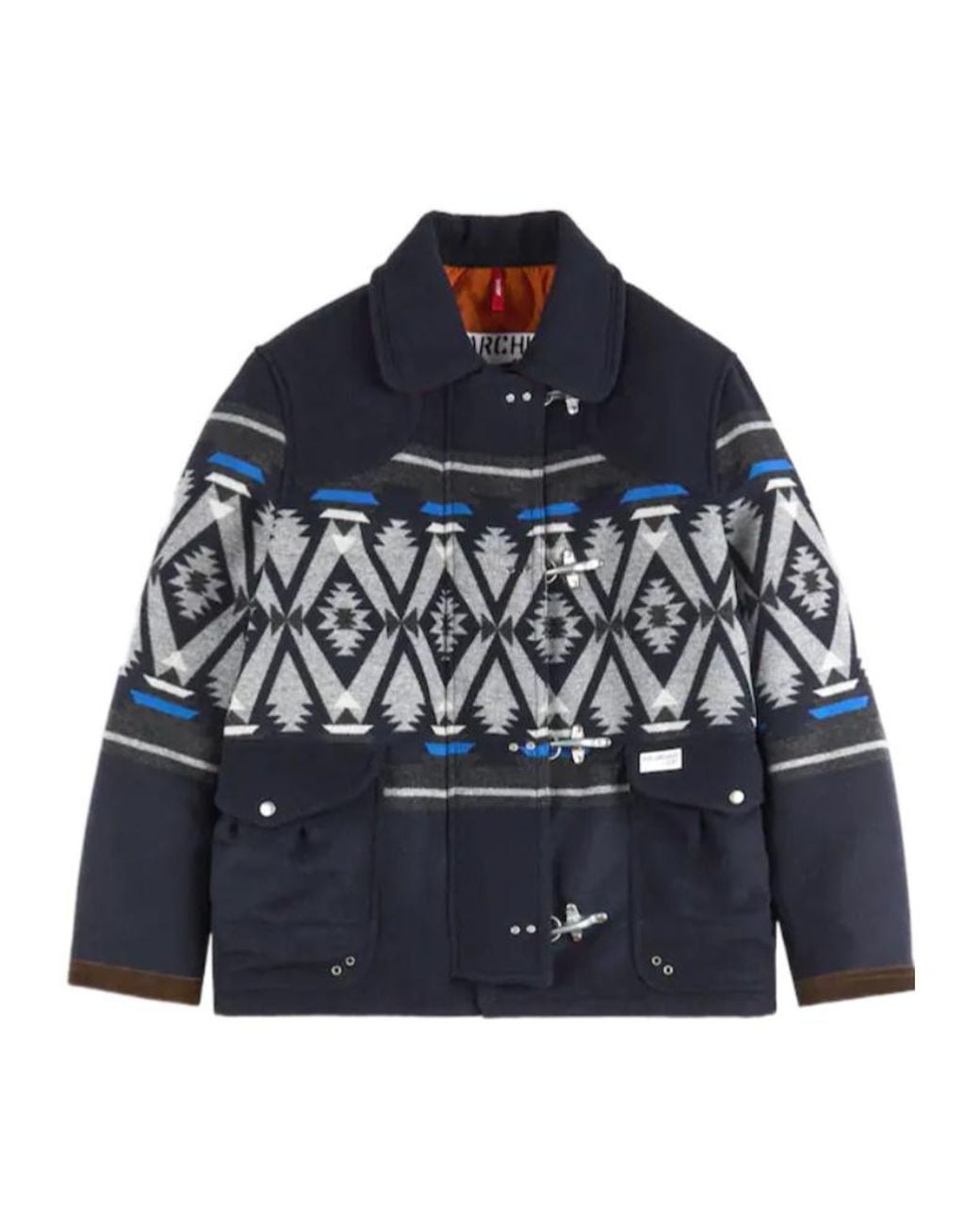 Fay Blue 4 Ganci Jacquard Archive Coat for men