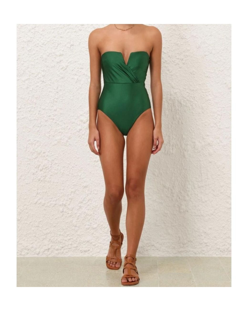 Zimmermann Green Swimsuit With Detachable Straps