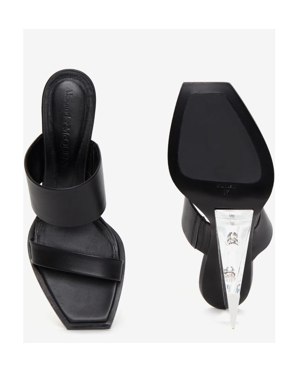 McQueen Black Platform Slip-On Mules