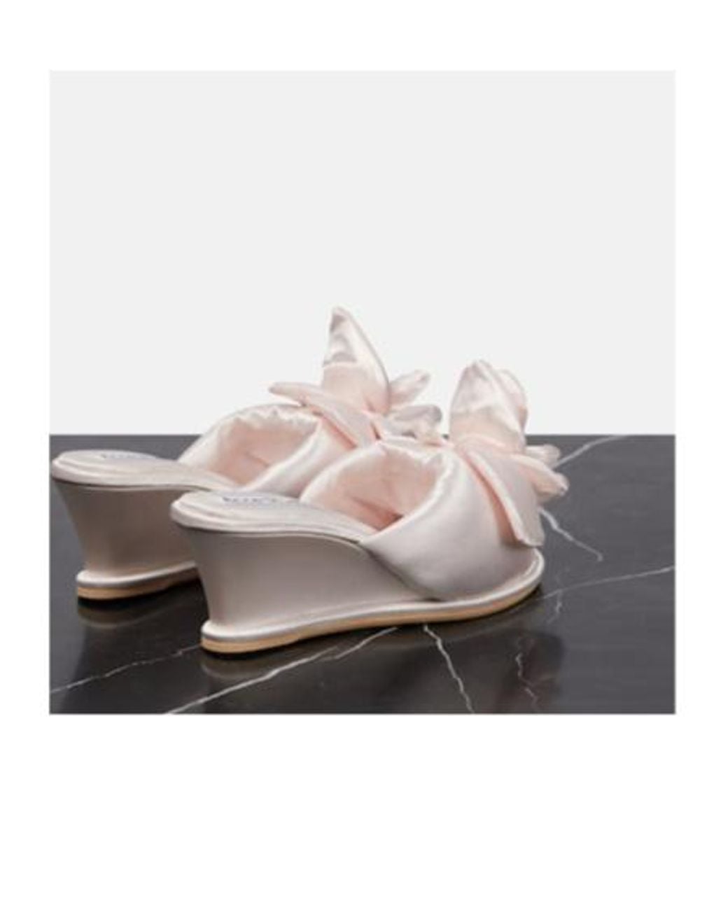 Acne Pink Floral Appliqué Satin Wedge Sandals