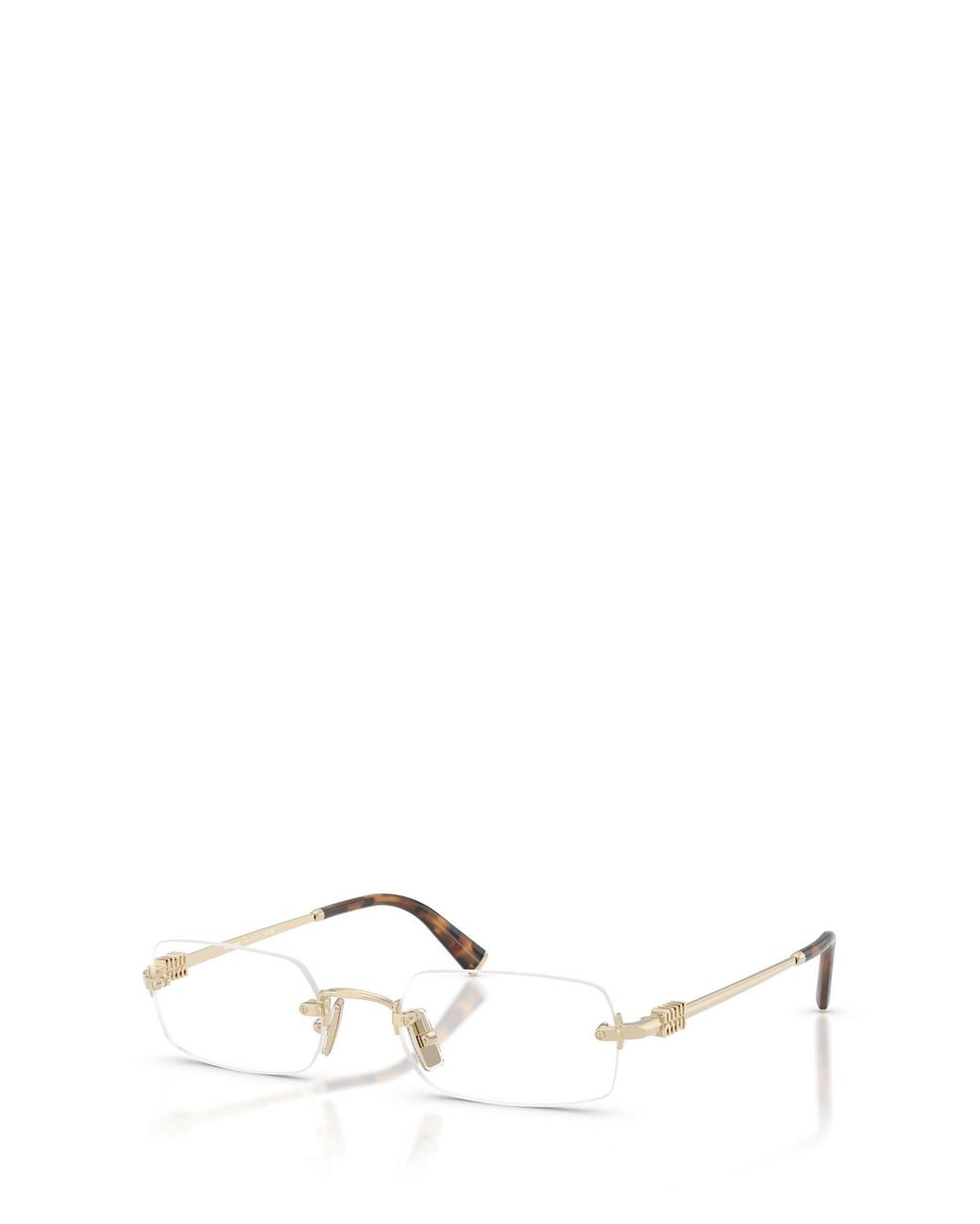 Miu Miu White Eyewear Rectangle Frame Glasses