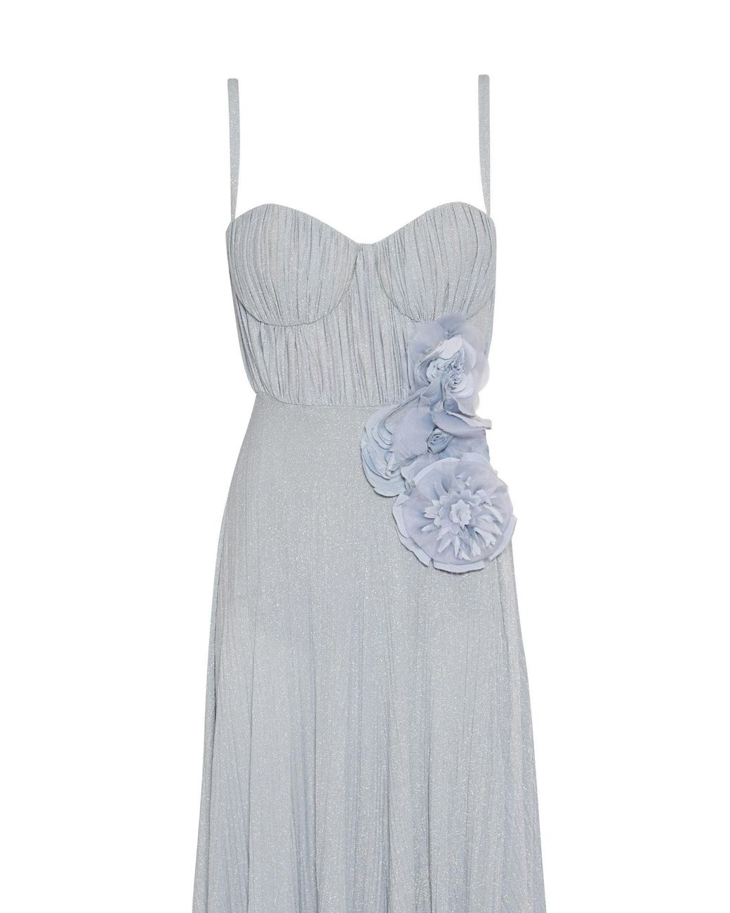 Elisabetta Franchi White Embroidered Flower Carpet Dress