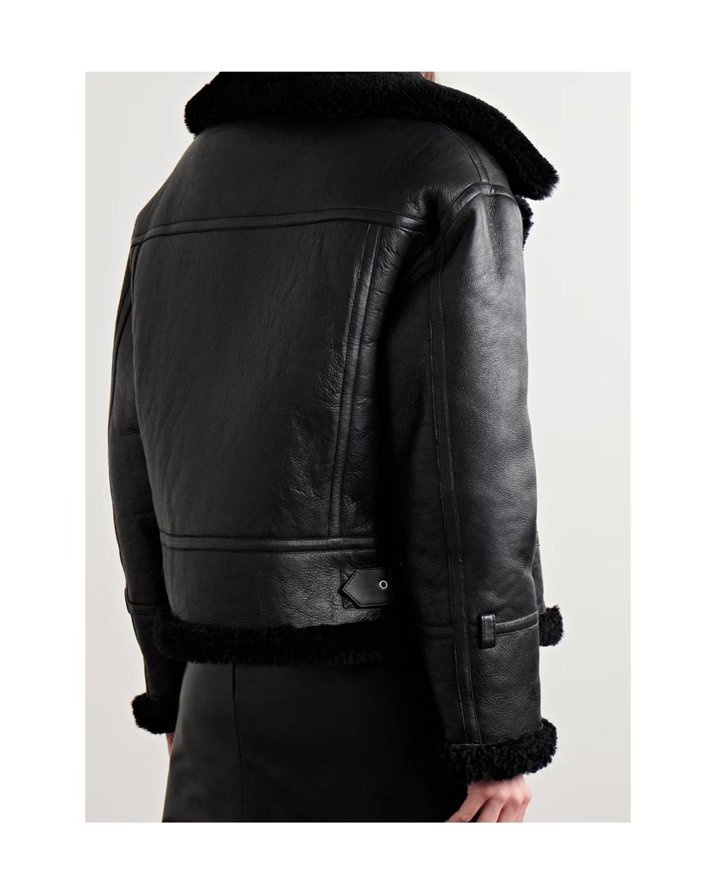 Nili Lotan Black Patchwork Wool Fur