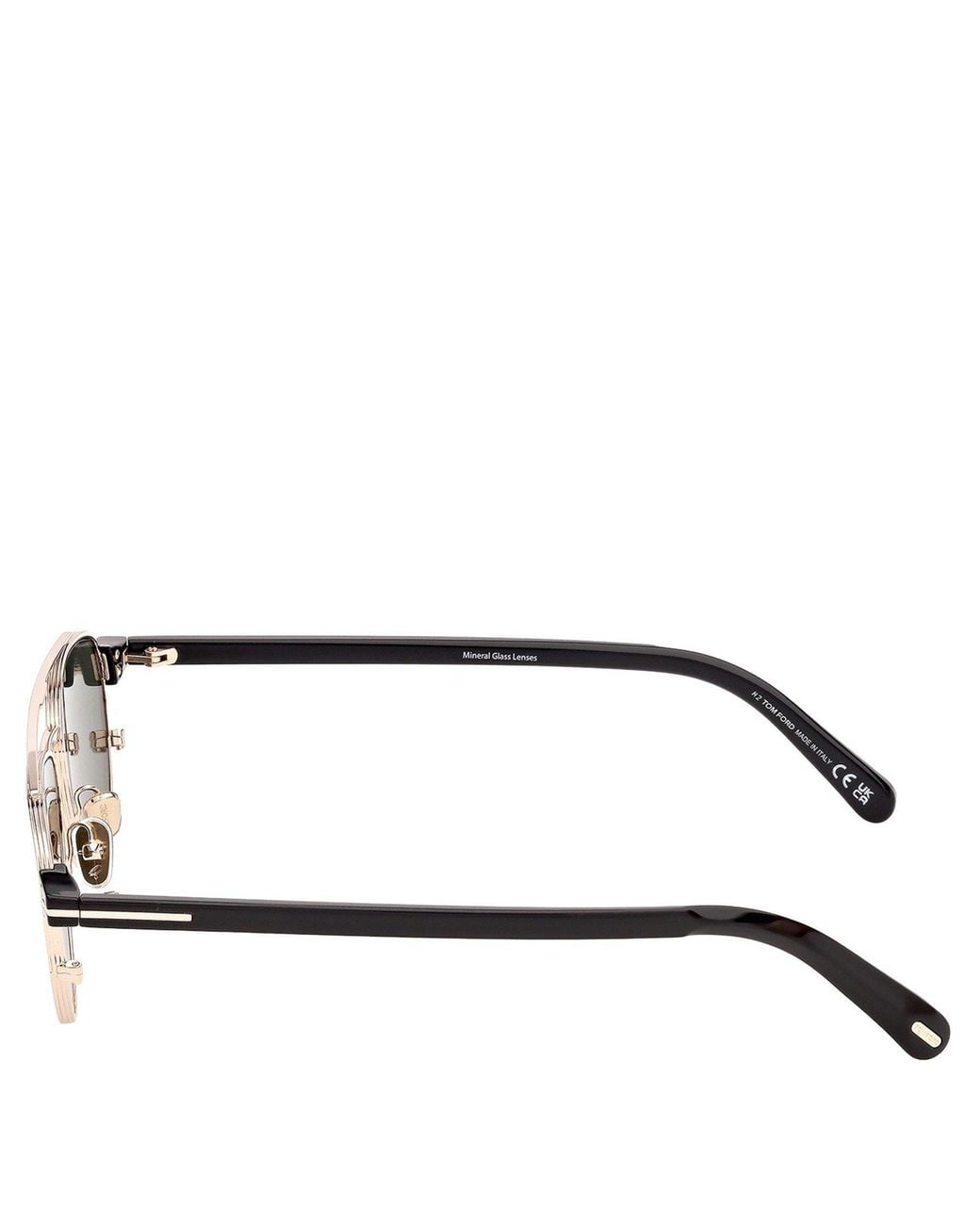 Tom Ford White Double Beam Pilot Sunglasses for men
