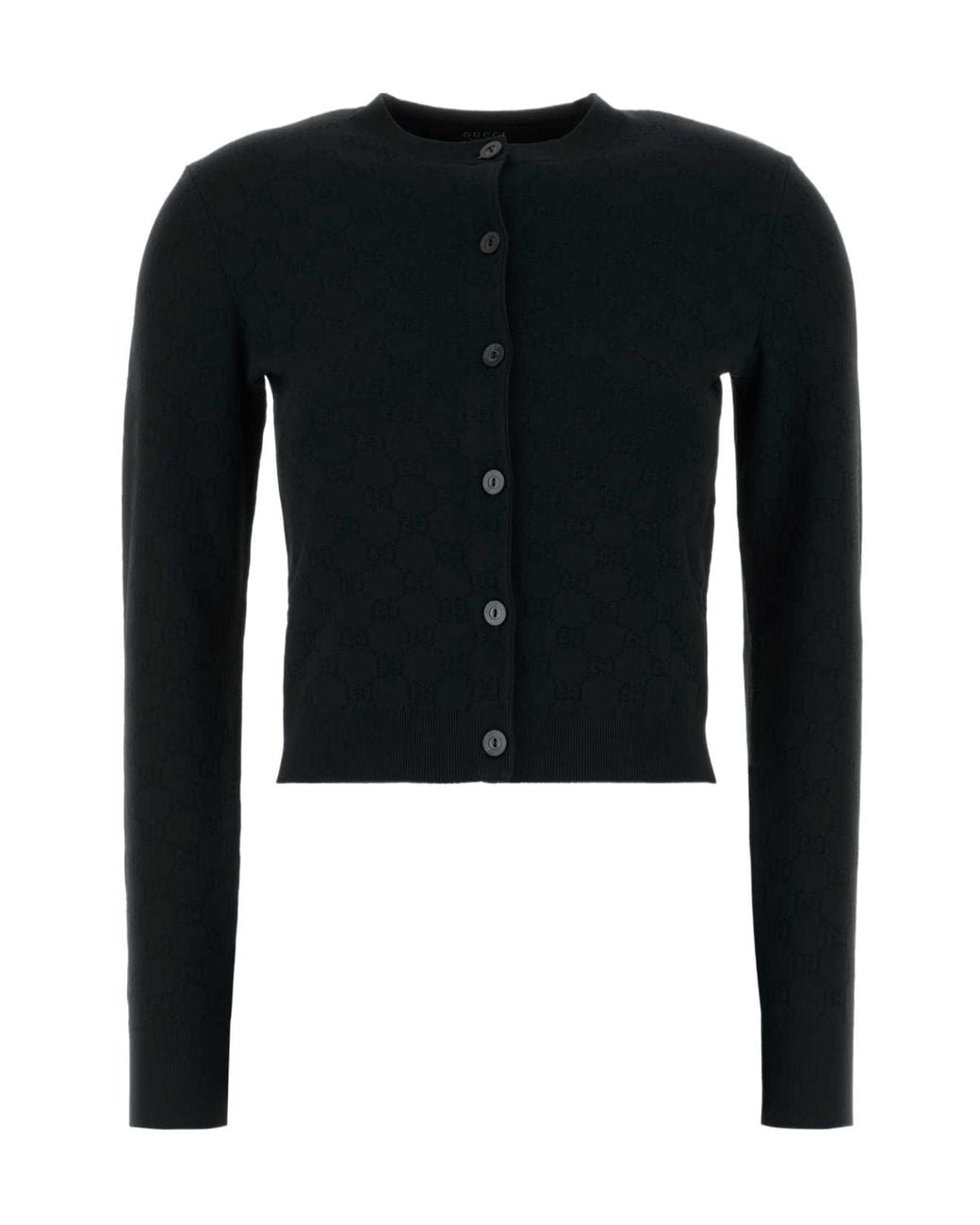 Gucci Black Gg Fine Jacquard Cardigan