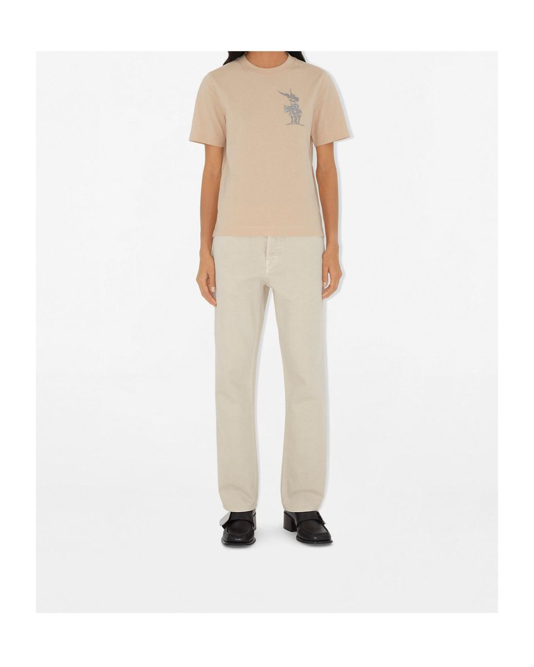 Burberry Natural Ekd Cotton T-Shirt