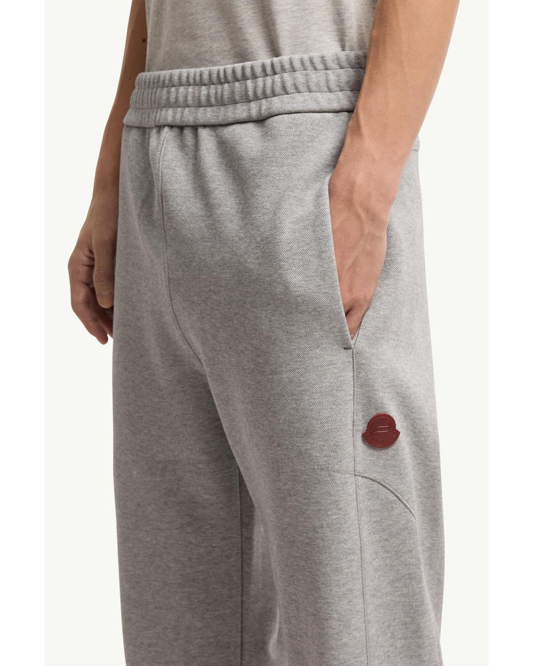 Moncler Gray Logo-Patch Track Pants for men