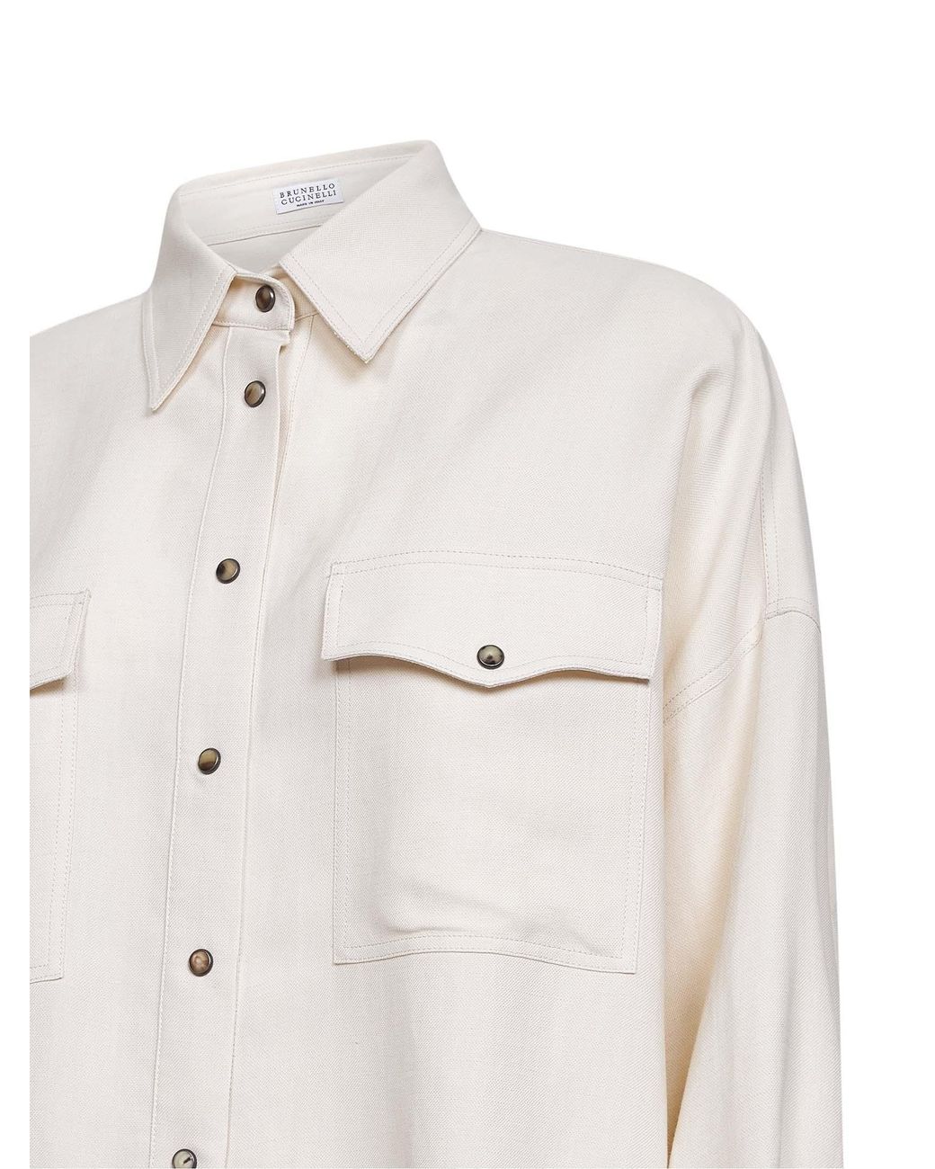 Brunello Cucinelli White Fluid Twill Shirt