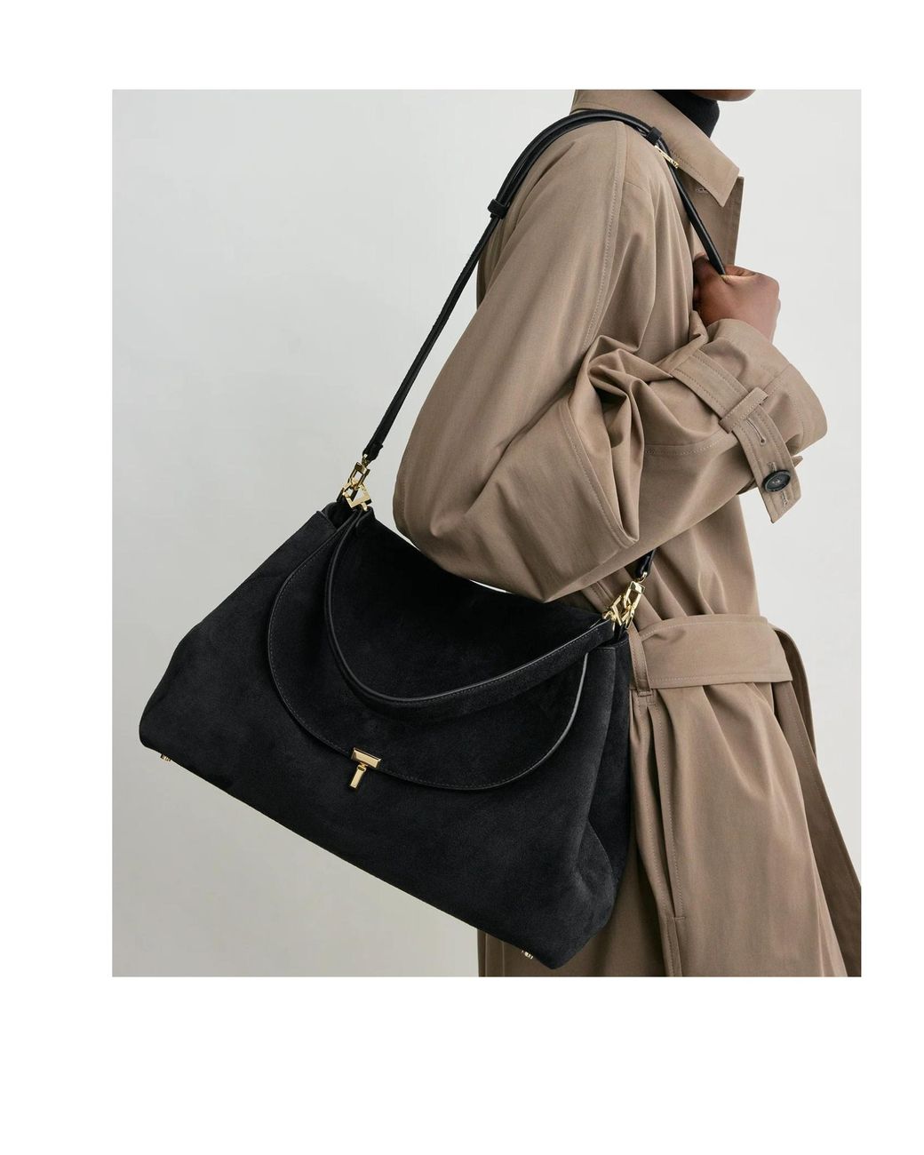 Totême  Black T-Lock Shoulder Bag