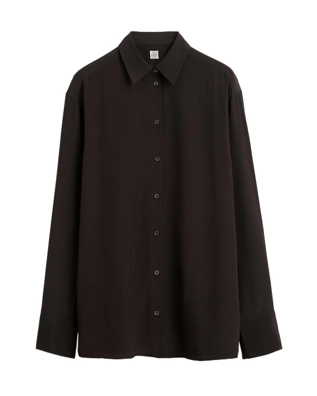 Totême Black Totême Satin Crepe Shirt